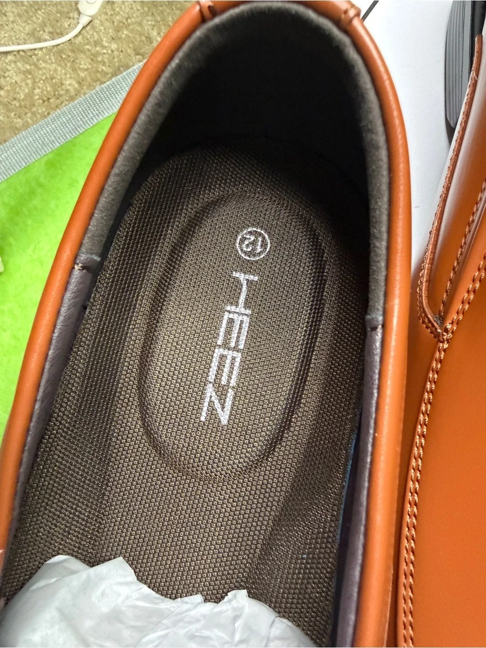 Men's Slip-On Split Leather Dress Shoe - Brown